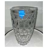 Cut Crystal Vase with Geometric Pattern