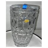 Cut Crystal Vase with Geometric Pattern