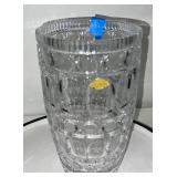 Cut Crystal Vase with Geometric Pattern