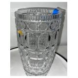 Cut Crystal Vase with Geometric Pattern