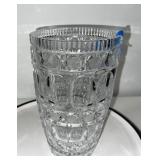 Cut Crystal Vase with Geometric Pattern