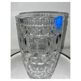 Cut Crystal Vase with Geometric Pattern
