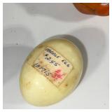 Collection of 5 Decorative Figurines - Mask Trinket Box, Pumpkins, Marble Egg, and Apple