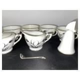 Lefton China Hand Painted Wheat Pattern Tea Set with Cups and Bells