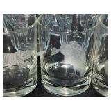 Set of 10 Etched Wildlife Glasses and Tumblers