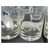 Set of 10 Etched Wildlife Glasses and Tumblers