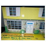 Vintage Louis Marx Metal Two-Story Colonial Doll House with Original Box