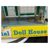 Vintage Louis Marx Metal Two-Story Colonial Doll House with Original Box