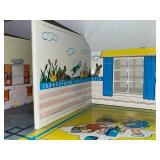 Vintage Louis Marx Metal Two-Story Colonial Doll House with Original Box