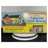 Vintage Louis Marx Metal Two-Story Colonial Doll House with Original Box