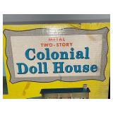 Vintage Louis Marx Metal Two-Story Colonial Doll House with Original Box