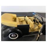 Vintage Volkswagen Beetle Convertible Diecast Model Car Black with Tan Interior