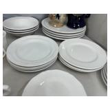 Assorted Glassware, Kitchen Items, Cooking Items, Plates, and More