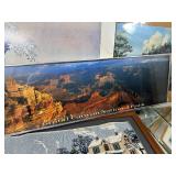 Vintage Mirror and Assorted Framed and Unframed Wall Decor