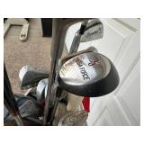 Vintage Golf Bag with Assorted Golf Clubs