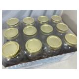 New Case of 12 Anchor Hocking 1 Quart Canning Jars with Lids - Regular Mouth