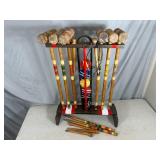 Vintage Croquet Set with Stand