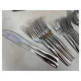 New Wood Untensil Caddy with Pfaltzgraff Flatware