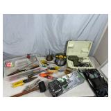 Hand Tools, Large Roll of Solder, Grease Gun, Soldering Gun, Etc
