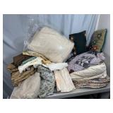 Assorted Quilts, Blankets, Sheets, Heated Blanket, Pillows, and More