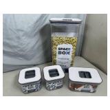 4 New Airtight Food Storage Containers