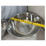 2 New Large Bene Casa Stainless Steel Mixing Bowls