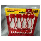 New 8 Pack of Ruby Holding Hands Magnetic Silicone Ties / Organizers