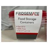 6 New Fridgemate Food Storage Containers