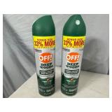 2 New Cans of Off Deep Woods Insect Repellent