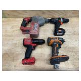 NON WORKING Drills and impact drill (lot of 4)