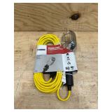 Prime Wire & Cable TL010625 25 ft. 16 - 03 - 15 SJT Metal Guard Work Light Cord Yellow & Outlet