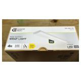 Commercial Electric 1-Pack 4 ft. 5200 Lumens LED Wraparound Light Garage Shop Light Office Warehouse Lighting 120-277V 4000K Bright White