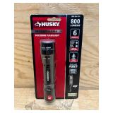 Husky 800 Lumens Dual Power LED Rechargeable Focusing Flashlight with Rechargeable Battery and USB-C Cable Included