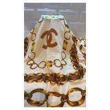 Chanel Paris Silk Scarf with Chain and Medallion Design 33 x 35 Inches