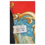 Vintage Kemtrade Holland Amsterdam Scarf with Ships and Van Gogh Motif 30.5x30 in