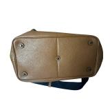 Brown Leather Coach Duffel Bag with Shoulder Strap