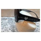 Coach Black Oversized Sunglasses with Patterned Case