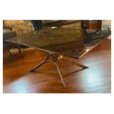 LR - Sculptural Chrome and Glass Coffee Table by Roger Sprunger for Dunbar