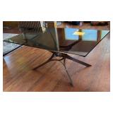 LR - Sculptural Chrome and Glass Coffee Table by Roger Sprunger for Dunbar