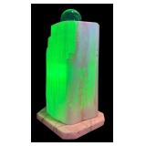 LR - Selenite Crystal Lamp with Art Glass Accent