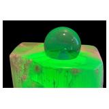 LR - Selenite Crystal Lamp with Art Glass Accent