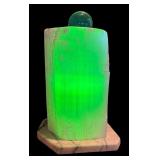 LR - Selenite Crystal Lamp with Art Glass Accent