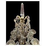 LE - Pair of Vintage Crystal Candelabras with Dangling Prisms