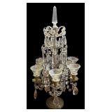 LE - Pair of Vintage Crystal Candelabras with Dangling Prisms