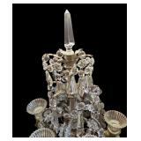 LE - Pair of Vintage Crystal Candelabras with Dangling Prisms