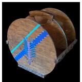 LR - Vintage Wooden Literature Stand with Art Deco Design