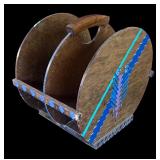 LR - Vintage Wooden Literature Stand with Art Deco Design