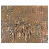 LR - Pair of Vintage Embossed Copper Wall Plaques