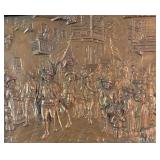 LR - Pair of Vintage Embossed Copper Wall Plaques