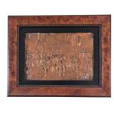 LR - Pair of Vintage Embossed Copper Wall Plaques